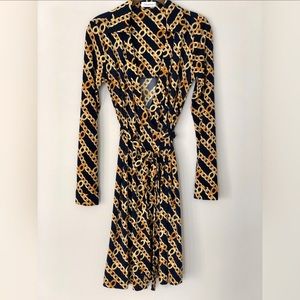 Calvin Klein Chain Print Wrap Dress